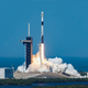 Launch of a Falcon 9 rocket carrying 49 Starlink satellites, February 3, 2022.